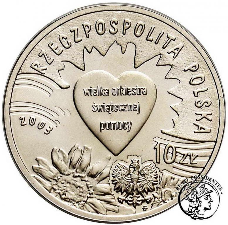 Polska III RP 10 złotych 2003 WOŚP st.L