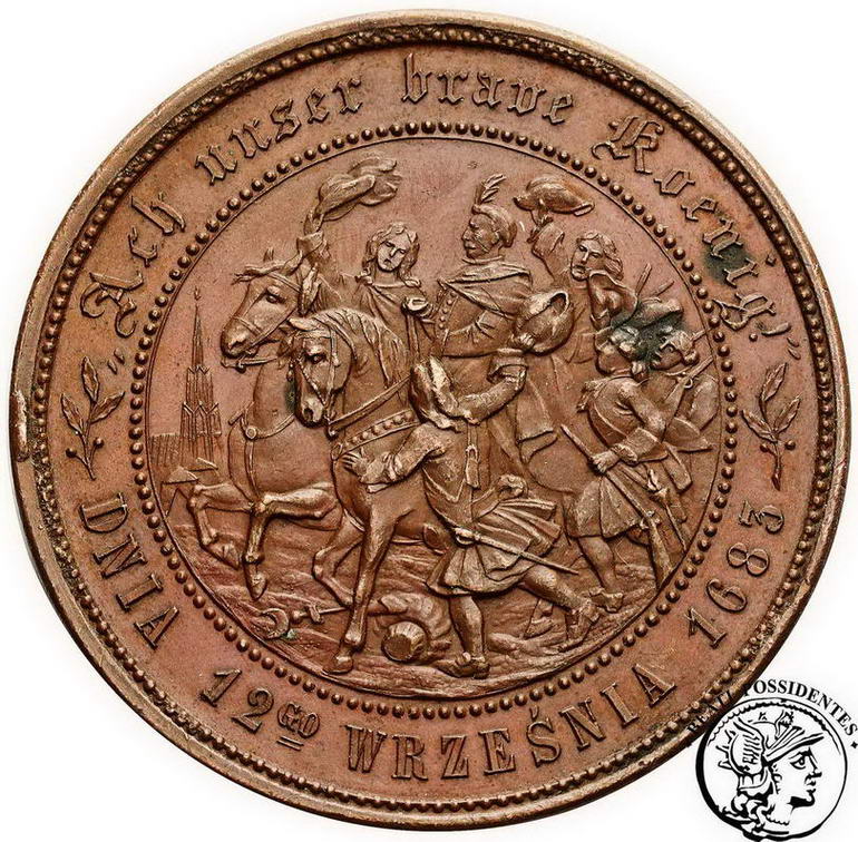 Polska medal 1883 Jan Sobieski pod Wiedniem st.2-