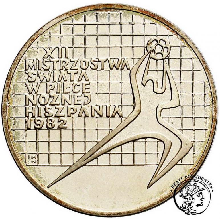 Polska PRL 100 złotych 1982 piłka Hiszpania st.L-