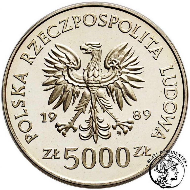 Polska PRL 5000 złotych 1989 Toruń Kopernik st.L