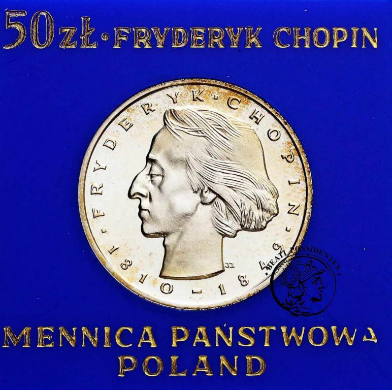 Polska PRL 50 złotych Fryderyk Chopin 1972 st.L