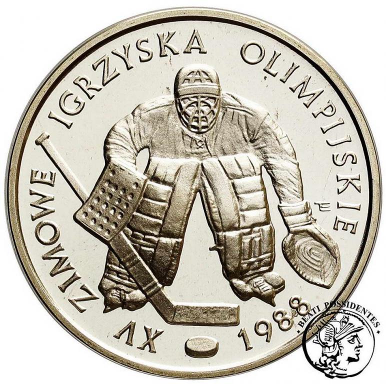 Polska PRL 500 złotych 1987 Calgary hokej st.L