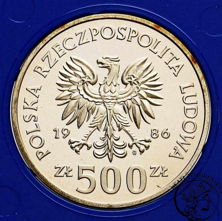 Polska PRL 500 złotych 1986 Łokietek st.L/L-/L-