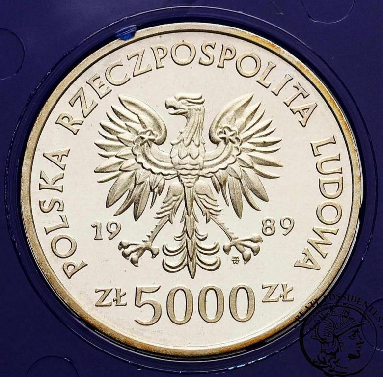 PRL 5000 złotych 1989 Jagiełło półpostać st.L
