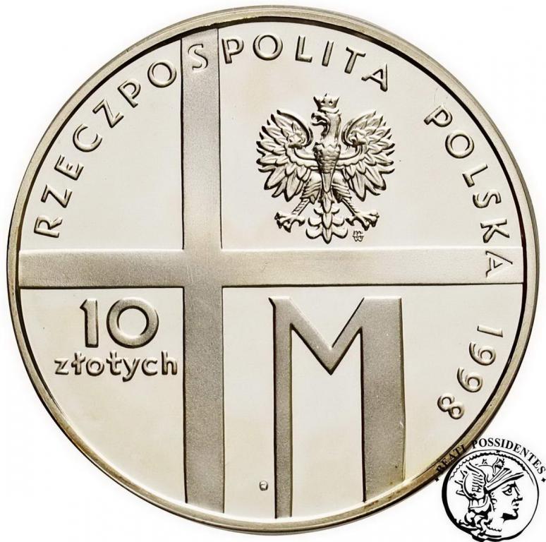10 złotych 1998 JP II 20-lecie Pontyfikatu st.L