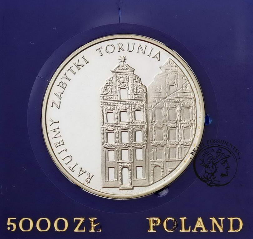 Polska PRL 5000 złotych 1989 Zabytki Torunia st L-