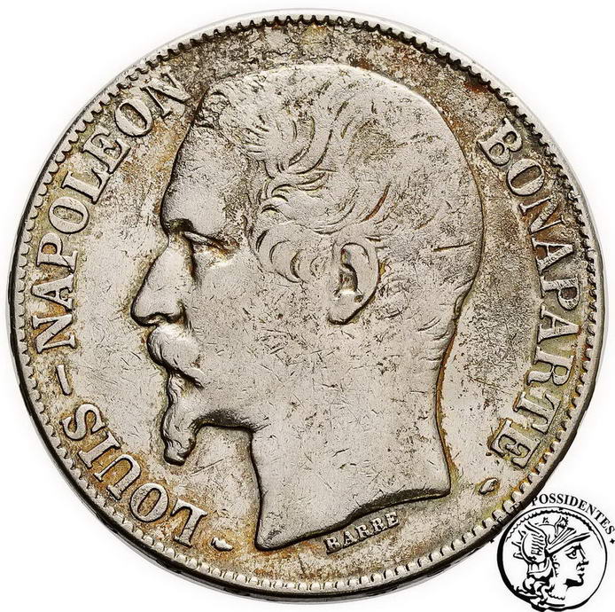 Francja 5 franków 1852A Louis-Napoleon st. 3