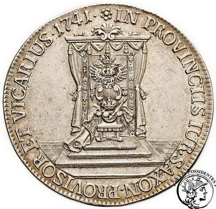Polska August III Sas półtalar 1741 Wikariat st.2-