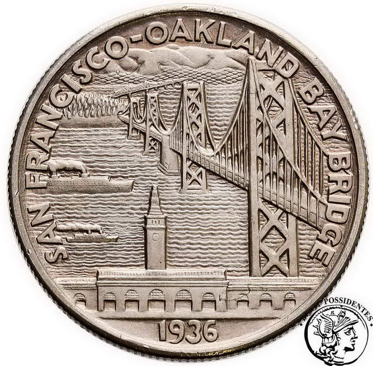 1/2 dolara 1936s Bay Bridge San Francisco st. 3+