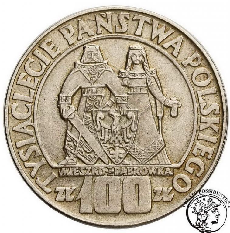 PRL 100 złotych 1966 Millenium srebro st. 2-