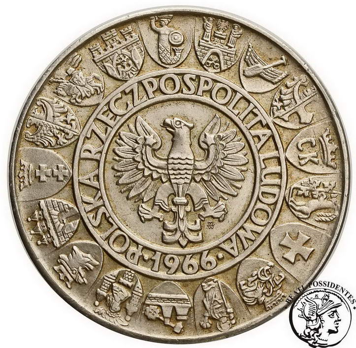 PRL 100 złotych 1966 Millenium srebro st. 2-