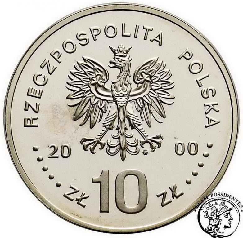 10 złotych 2000 Jan II Kazimierz popiersie st.L-