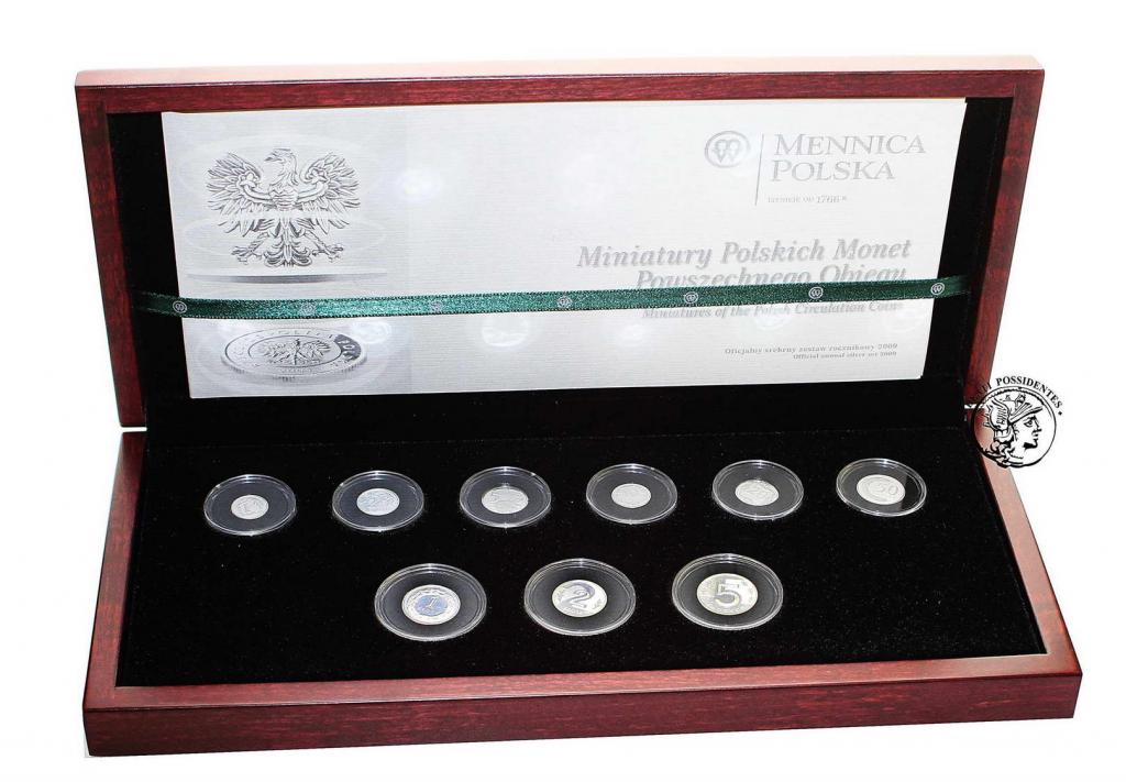Miniatury Polskich Monet Obiegowych 2009 SREBRO L
