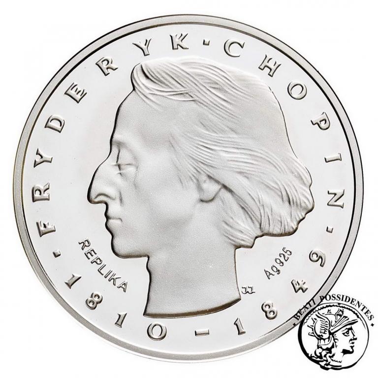 Replika monety 50 złotych 1972 Chopin SREBRO st. L