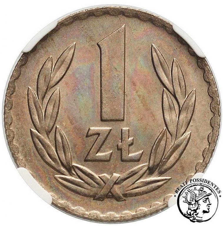 Polska PRL 1 złoty 1949 CuNi NGC MS65