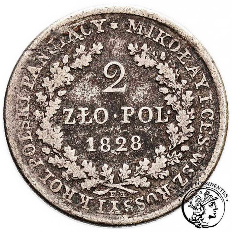 Polska XIX w. 2 złote 1828 FH Mikołaj I st.3-