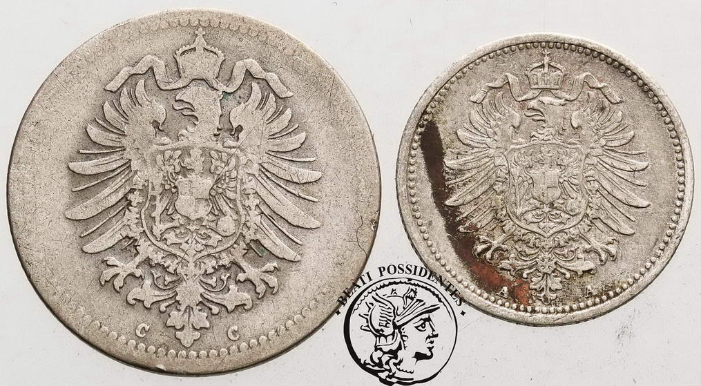 Niemcy 20 + 50 Fenigów 1876 st.3