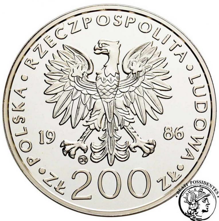 Polska 200 złotych 1986 Papież Jan Paweł II st.L-