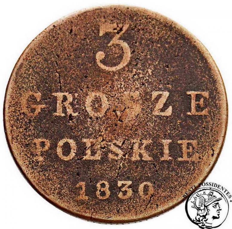 Polska XIX wiek 3 Grosze 1830 KG st.3-/4