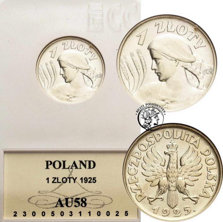 Polska II RP 1 złoty 1925 GCN AU58