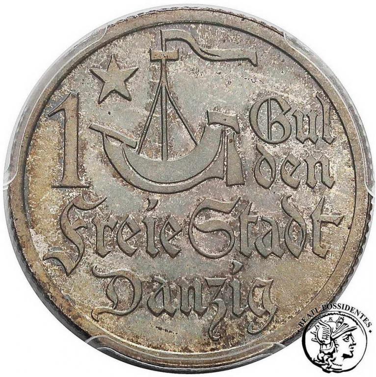 Polska Wolne Miasto Gdańsk 1 Gulden 1923 PCGS MS66