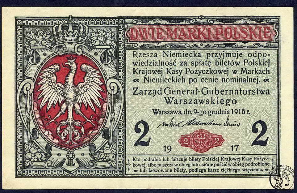 Polska 2 marki polskie 1916 ...generał st. 2-