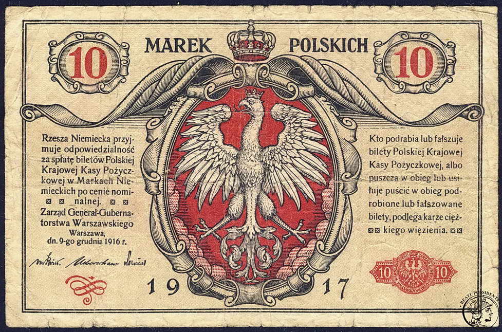 Polska 10 marek polskich 1916 ...generał st. 4