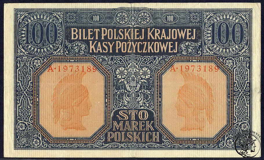 Polska 100 marek polskich 1916 ...generał st. 3-