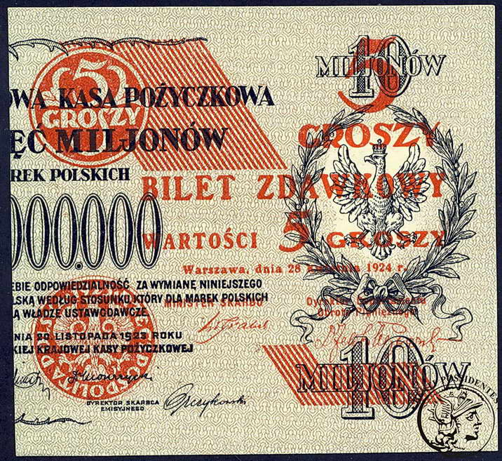 Polska 5 groszy 1924 st. 1