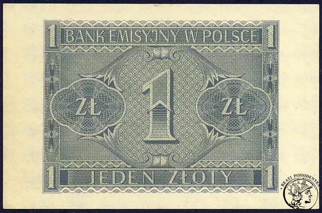 Polska Gen. Guber. 1 złoty 1940 seria B st. 1