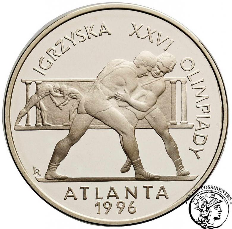 III RP 20 złotych 1995 Oly Atlanta zapaśnicy st.L