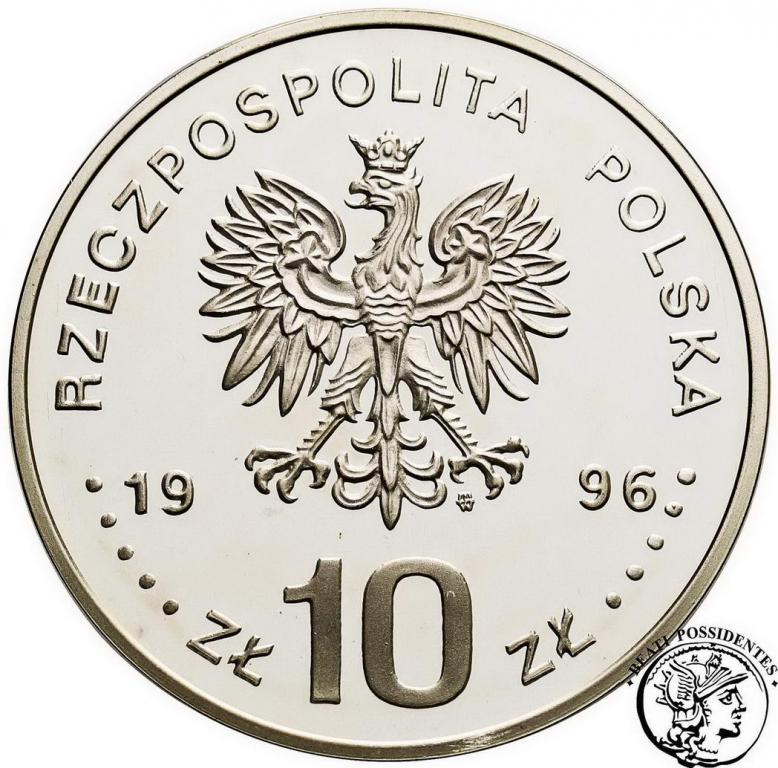10 złotych 1996 Zygmunt II August popiersie st.L