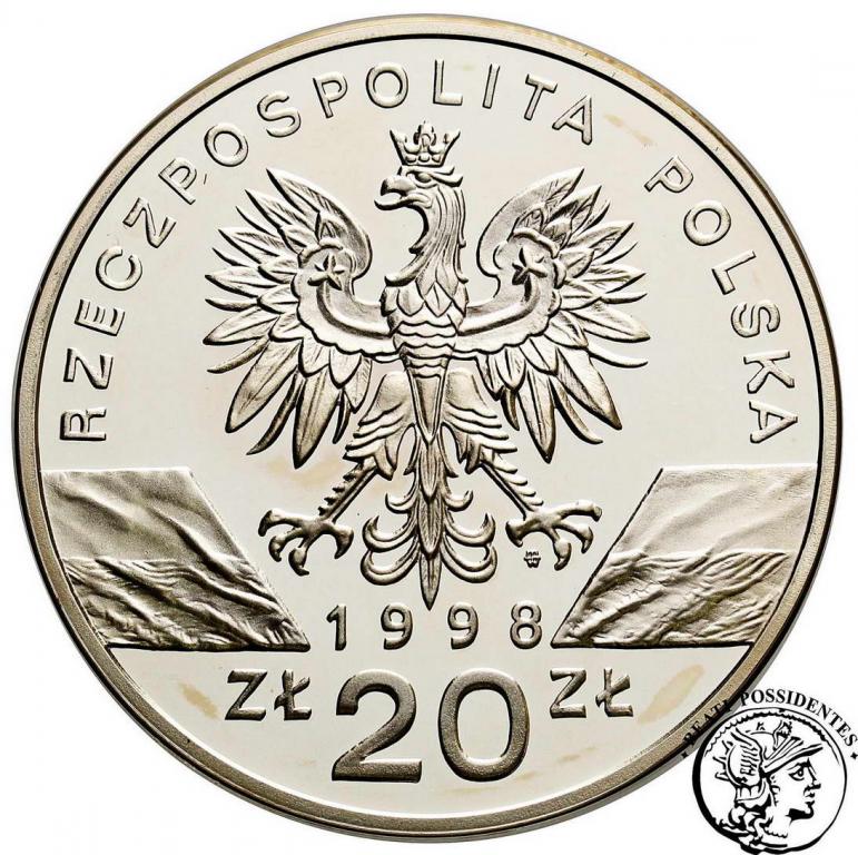 Polska III RP 20 złotych 1998 Ropucha Paskówka stL