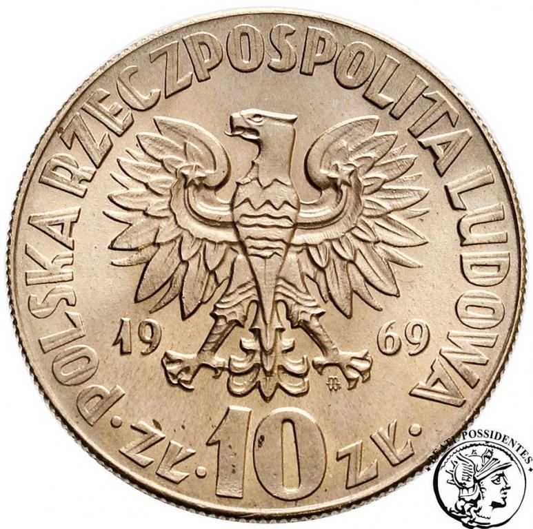 Polska PRL 10 złotych 1969 Kopernik st.1
