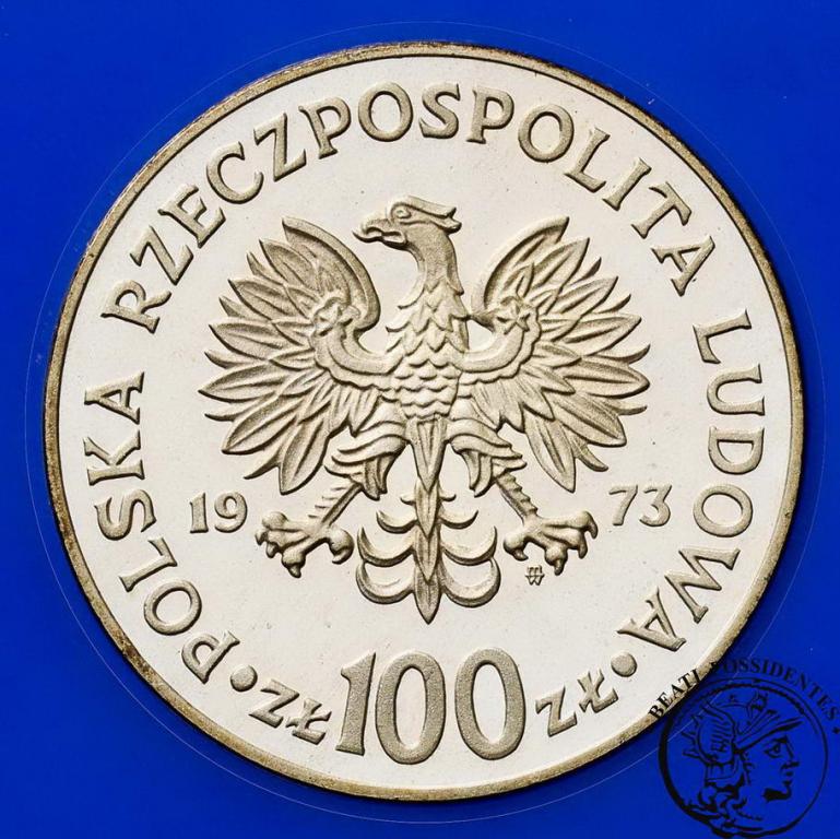 PRÓBA Ag 100 złotych 1973 Kopernik mała głowa st.L