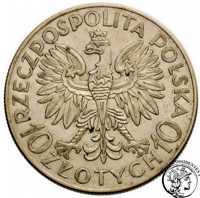 Polska II RP 10 złotych 1933 Sobieski st. 3+/2-