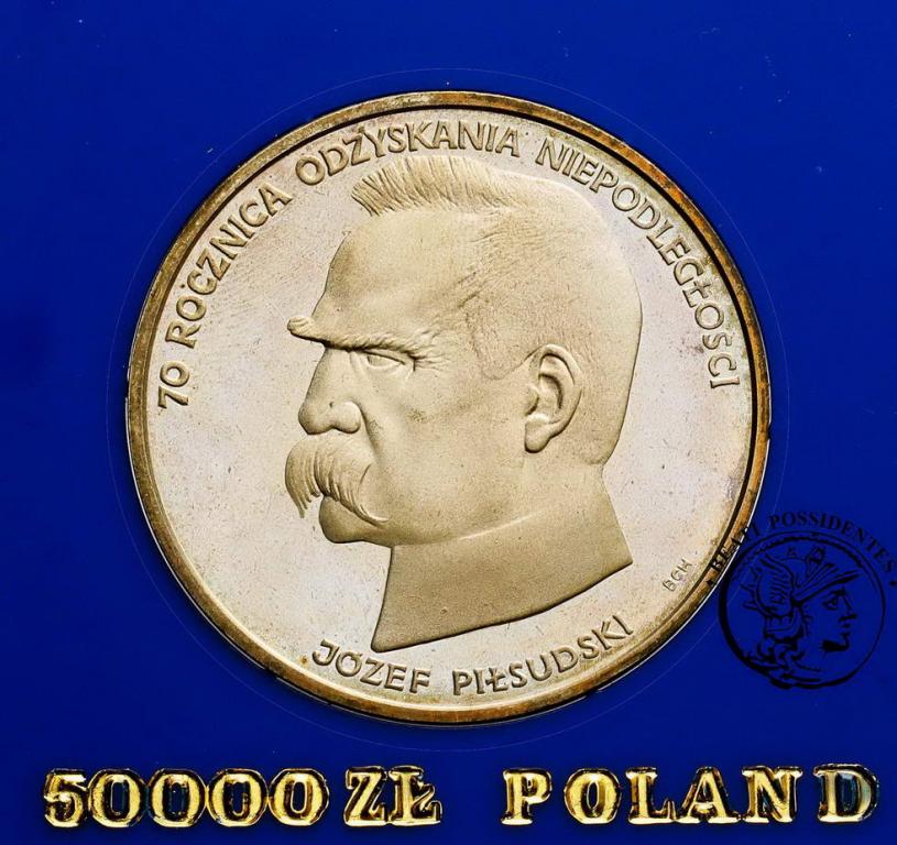 PRL 50000 zł 1988 Piłsudski Lustrzanka st. L/L-