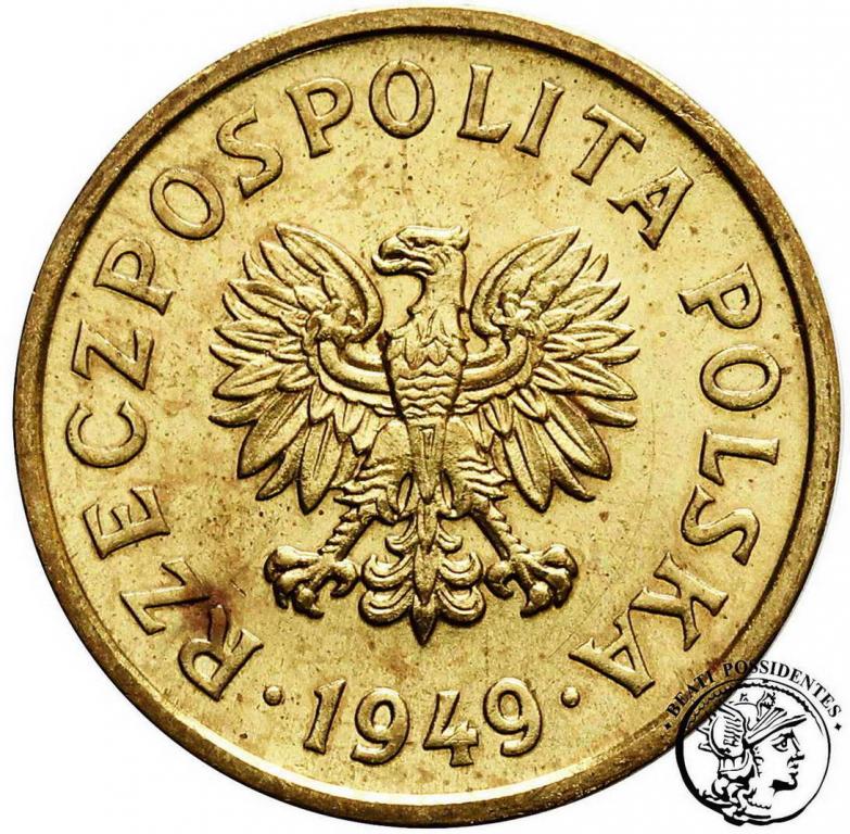 Polska PRÓBA mosiądz 20 groszy 1949 st.2+