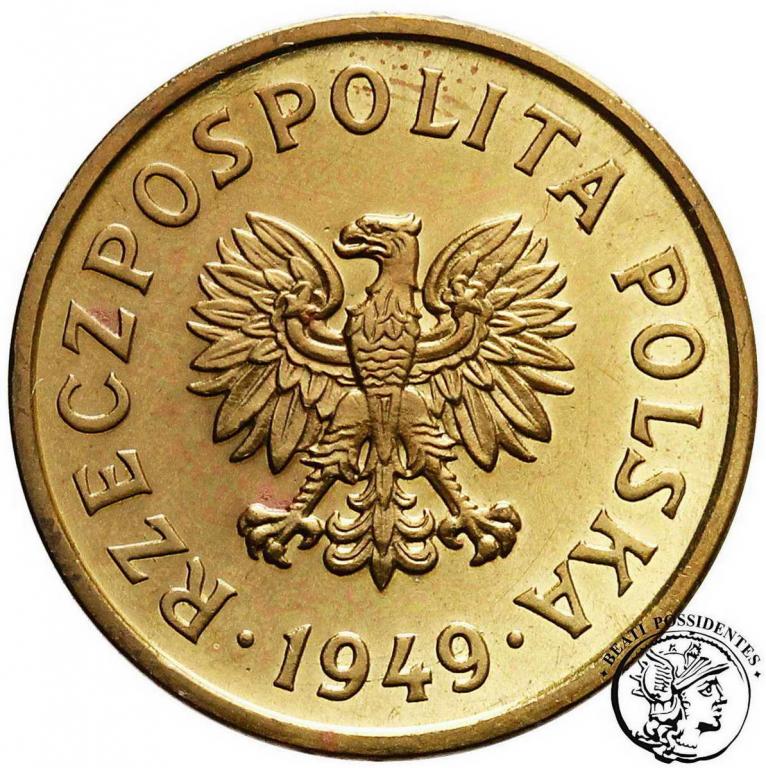 Polska PRÓBA mosiądz bez napisu 20 groszy 1949 st1