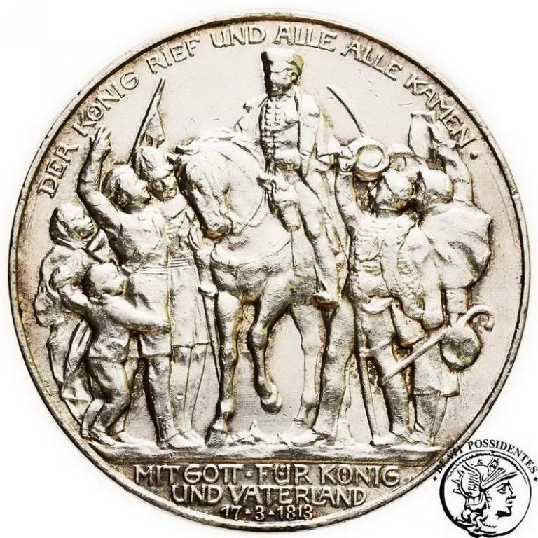 Niemcy Wilhelm II Prusy 3 marki 1913 st. 2