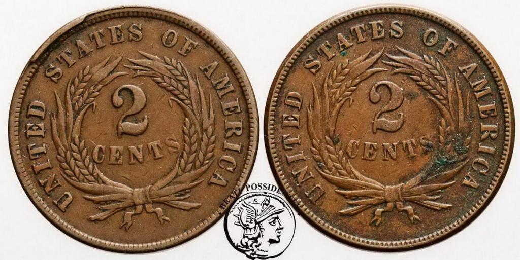 USA 2 centy 1864+1865 lot 2 szt. st. 3