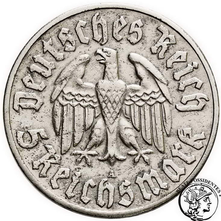 Niemcy III Rzesza 5 Marek 1933A Luther st. 3