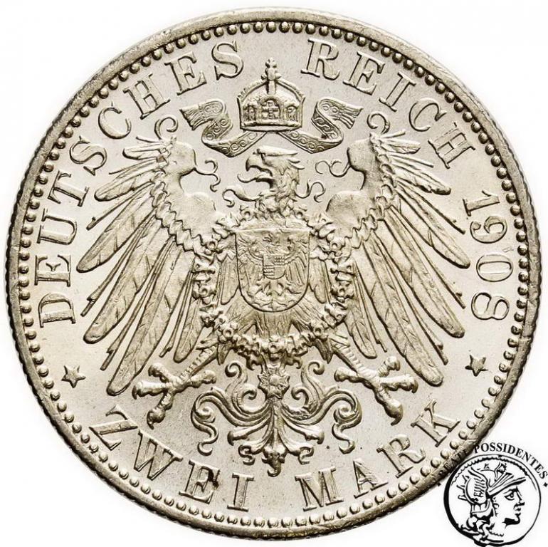 Niemcy Bawaria 2 Marki 1908D st. 1-