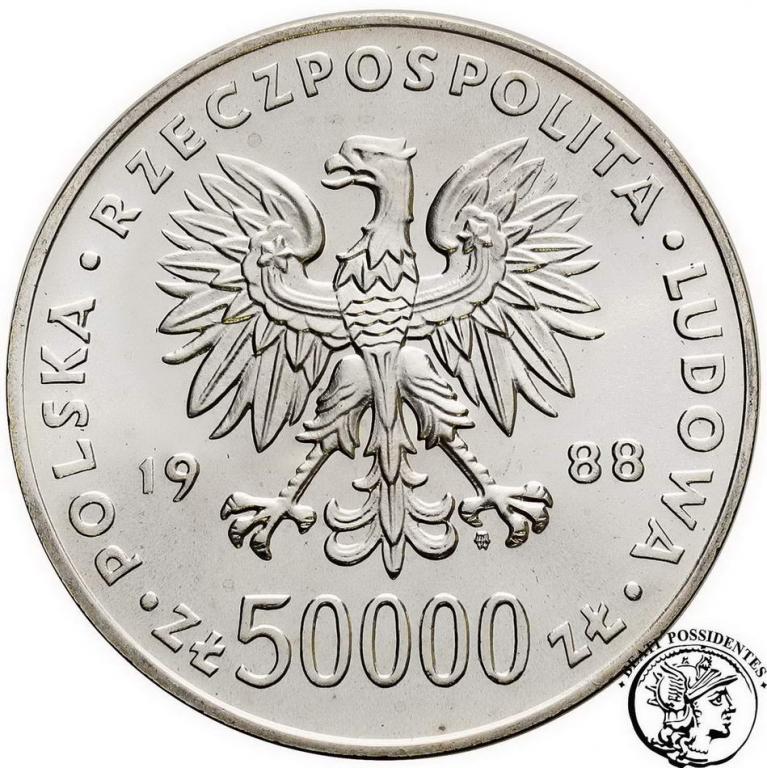 Polska PRL 50 000 złotych 1988 Piłsudski st.1