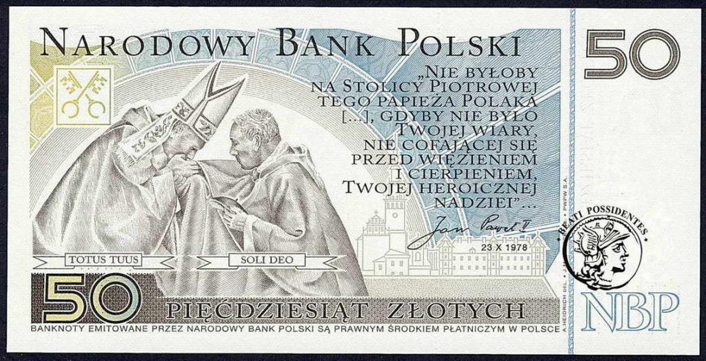Polska 50 zł 2006 Jan Paweł II ZESTAW 6 szt. st.1