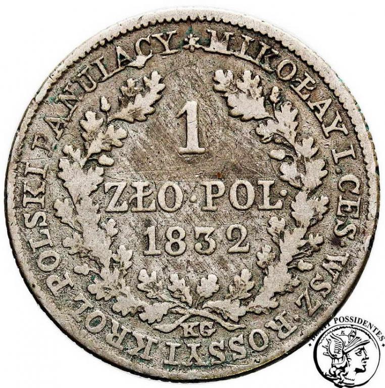 Polska 1 złoty 1832 KG Mikołaj I st.4