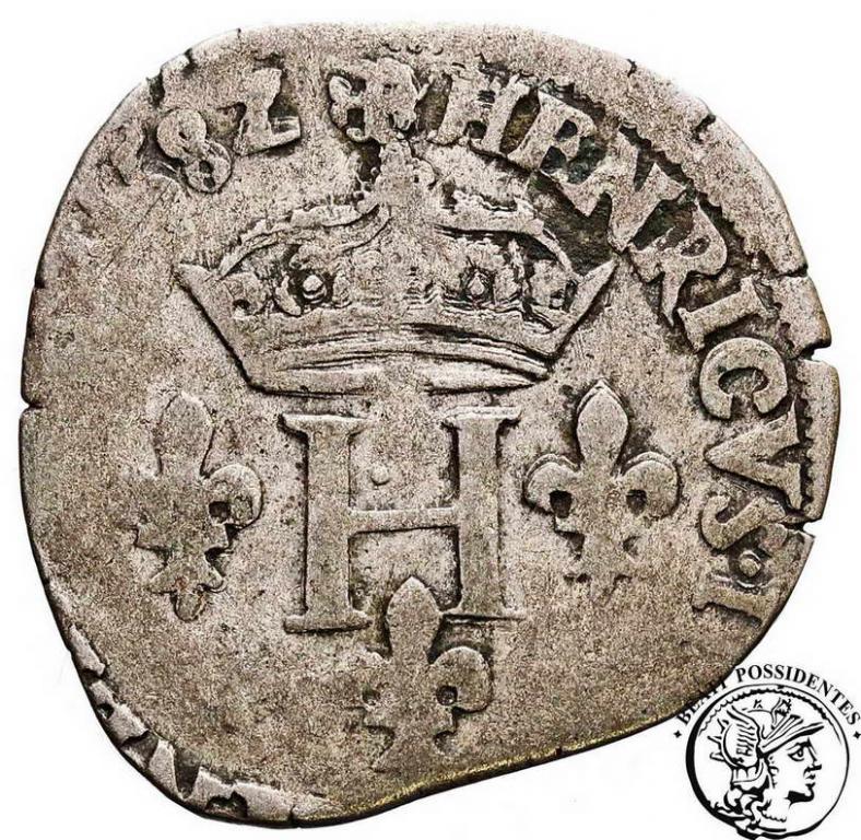 Francja Henryk Walezy 1582 fragment monety st.5