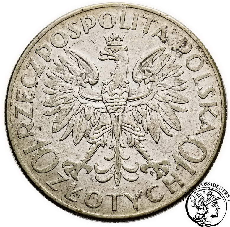 Polska 10 złotych 1933 Sobieski st. 3+