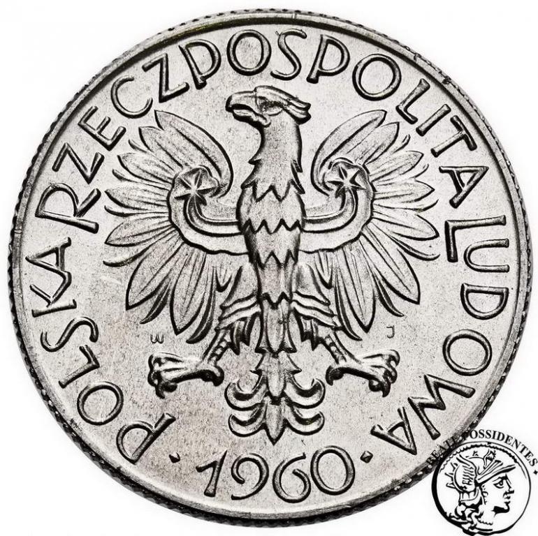 Polska 5 złotych 1960 Rybak st. 1-/1