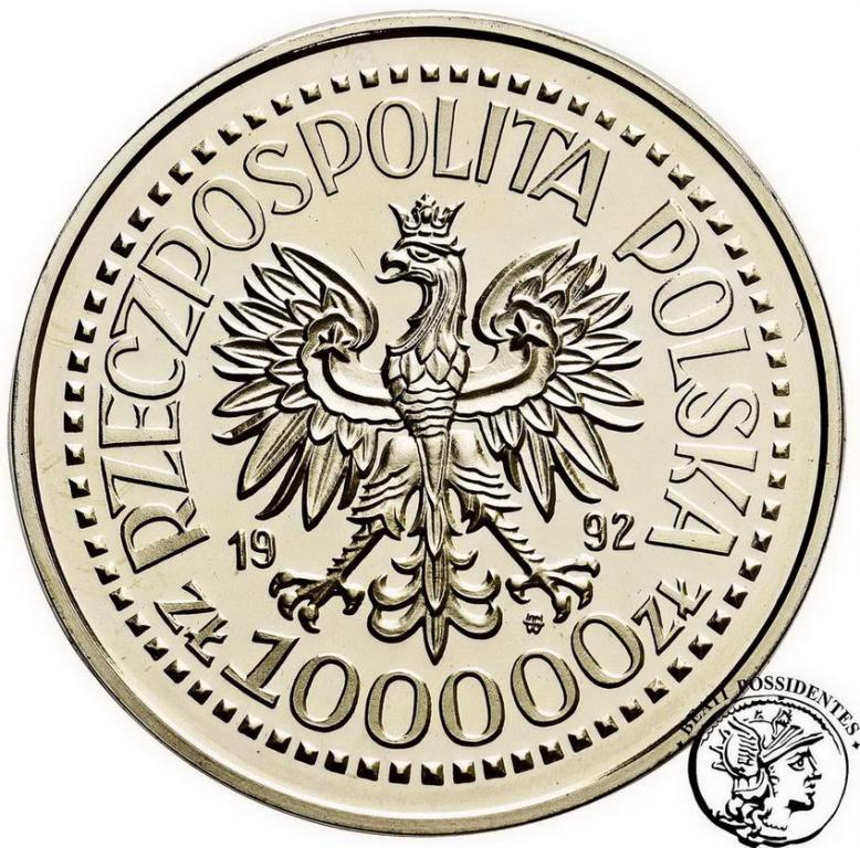 Polska III RP 100 000 złotych 1992 Korfanty st.L